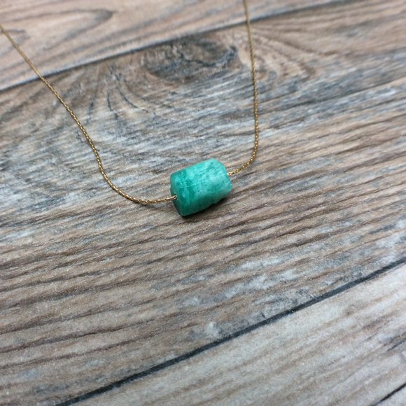 Amazonite choker, 14k gold filled, throat chakra, healing jewelry - Picture 3 of 8